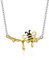 Qings Bee Kette Biene Halskette für Damen Echte 925er Sterling Silber Süß Vergoldet Bienenkette Honigbiene Anhänger Ketten Honig Schmuck Frauen Mädchen