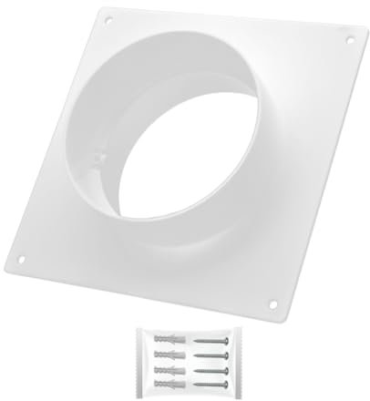 H&C Vent Connector Flange │ Air Ventilation Pipe Connectors for Ducting Flex Aluminium Tube PVC Duct Flexible Hose │ Wall Plate Backdraft Shutter Gravity Valve │ Tumble Dryer Extractor fan Conditioner