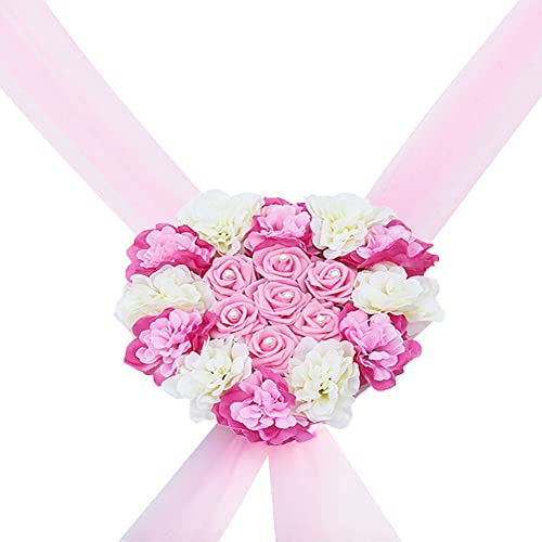 Asudaro Wedding Car Artificial Flower Heart Shaped rose decoration wedding car wedding decoration car Wedding Car Decoration Garland for wedding, party