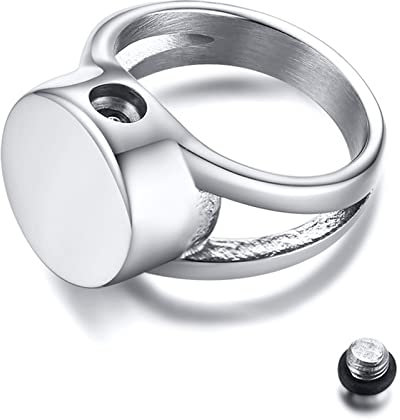 Aotiwe Ring Männer, Partner Geschenke Aufklappbarer Urnenring Stahl Größe 67 (21.3) für Memoir Weihnachten