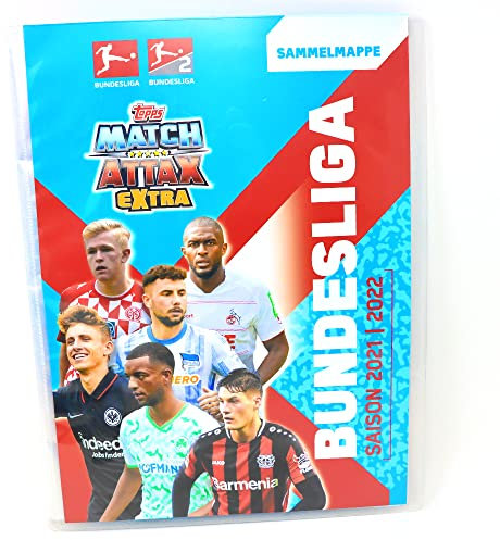 Match Attax Extra Bundesliga Saison 2021/2022 Topps Bundle + 10 Originale Hüllen (1 Sammelmappe)