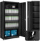 TecTake® Metal Storage Unit, Lockable with 4 Adjustable Shelves & 2 Doors, Lockable Filing Cabinet - Ideal as Home, Office & Garage Storage Cabinet, 180x80x40 cm - Black