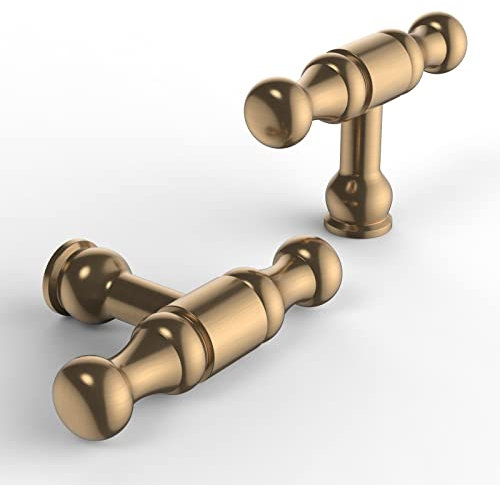 Coinkoly 10 Pack Champagne Bronze Pulls Kitchen Cabinet Knobs Single Hole Dresser Knobs Cabinet Door Handles and Pulls Knobs for Cabinets and Drawers Kitchen Cabinet Hardware