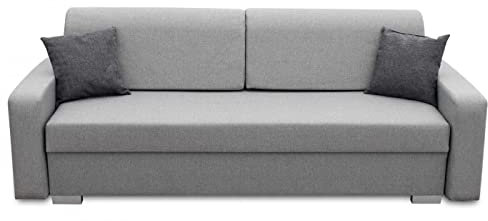Bonni Schlafsofa Vigo, Sofa mit Bettkasten und Schlaffunktionn, Klappsofa, Schlafcouch, Bettsofa, Couch vom Hersteller, Couchgarnitur, Sofagarnitur (grau)