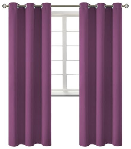BGment Raumverdunkelungsvorhänge, 213 cm lang, mit Ösen, wärmeisoliert, Fensterbehandlungsvorhänge für Schlafzimmer, 2 Paneele, 106,7 x 213,3 cm, Aubergine, Lila