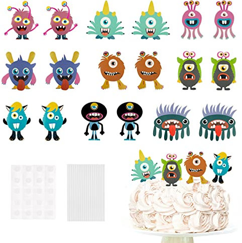 Oblique Unique® Torten Topper Monster Motive für Kinder Geburtstag von Jungs und Mädchen Cake Topper Kuchendeckel