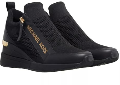 Michael Kors Damen Willis Wedge Trainer Sneaker, Black, 42 EU