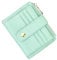 BTNEEU Porta Carte di Credito in Pelle RFID Blocco Portafoglio Sottile con Portamonete, con Cerniera, Donna e Uomo Piccolo Slim con 9 Slot Schede (Blu acqua)
