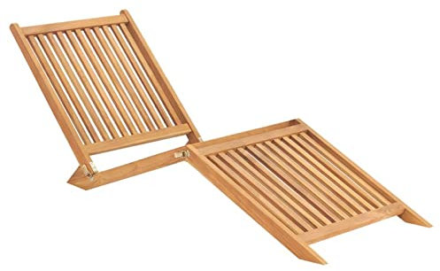 Homgoday Lettino Prendisole in Legno Massello di Teak, Lettini Prendisole, Divano Letto Mobili, Lettini da Giardino, Lettino da Piscina da Esterno Piscina