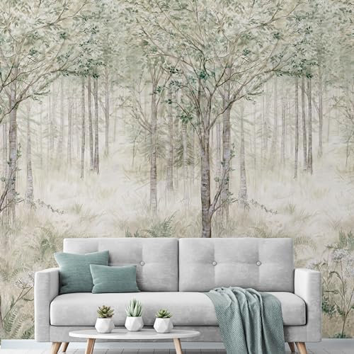 Grandeco Fairytale Trees Green 3 Lane repeatable Mural 2.8 x 1.59m ML2801