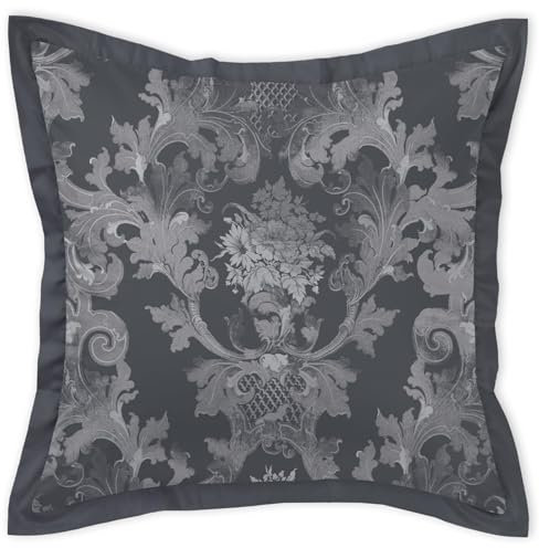 Curt Bauer Mako-Brokat Damast Bettwäsche Louis XIV schattengrau Kissenbezug einzeln 80x80 cm