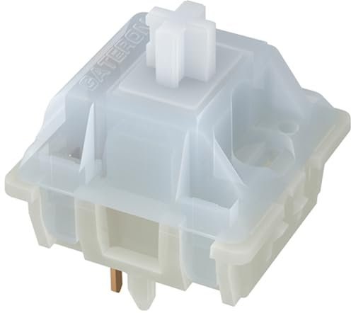 GATERON KS-3X1 Milky White Linear Keyboard Switches, Full Milky Through-Hole LED 5 Pin Key Switches Compatible for MX Mechanical Keyboard (35PCS)