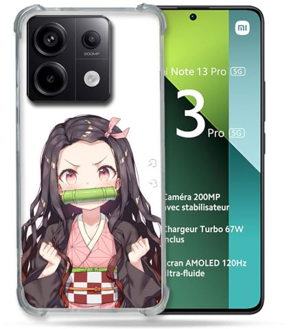 Cokitec Verstärkte Schutzhülle für Xiaomi Redmi Note 13 Pro 5G Manga Demon Slayer Nezuko