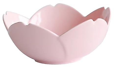 Garneck 1pc Hand-Painted Dinnerware Dessert Bowl Large Ceramic Bowl Ceramic Rice Bowls Ceramic Serving Bowls Crock Porcelain Food Bowls Fruit Salad Bowl Fruit Bowl Ceramics Pink Fruit Dish