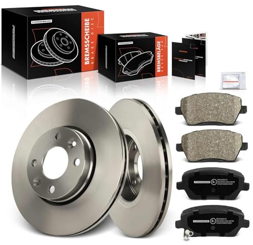 Frankberg 2x Bremsscheiben + 4x Bremsbeläge Vorderachse mit Bremsenschmiermittel Kompatibel mit Note E11 NE11 2006-2012 Clio III BR0/1 CR0/1 2005-2014 Replace# 40206AX600