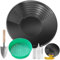 YSOOUA Gold Pan Sieve Kit for Gold Basin for Researching Gold Pan Kit Gold Classifier Gold Search Pans Sieve Accessories for Sand Gold Mines Manual Wash Gold Panning (Black)