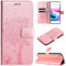 Hancda Case for iPhone SE 2022 / iPhone SE 2020 / iPhone 8 / iPhone 7 Leather Case Wallet Flip Cover with Card Holder Slots Design Pattern Magnetic Stand Strap Shockproof Phone Case Cover,Rose Gold