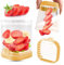 COKSDUPID Coupe à fruits | Trancheuse de fraises | Trancheuse de banane | Coupe-raisin | Trancheuse à œufs | Coupe-fruits amovible avec plaque de poussée | Gadget de cuisine créatif (jaune)