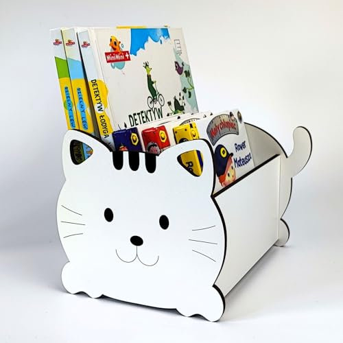 Craft Maestro Kinder Bücherregal in Katzenform - Holz Aufbewahrungsbox für Kinderzimmer