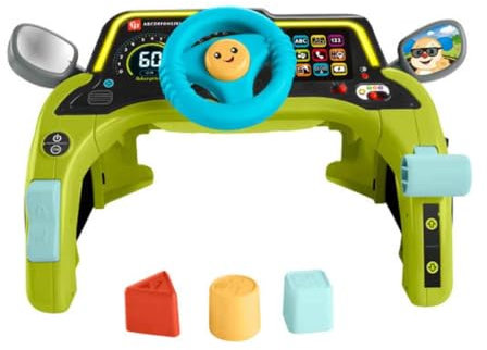 Fisher-Price Fun and Learning My First Car Fisher-Price Educational First Car Activity Center mit mehrsprachiger Unterstützung für Kinder im Alter von Spaß und Lernen HYR91