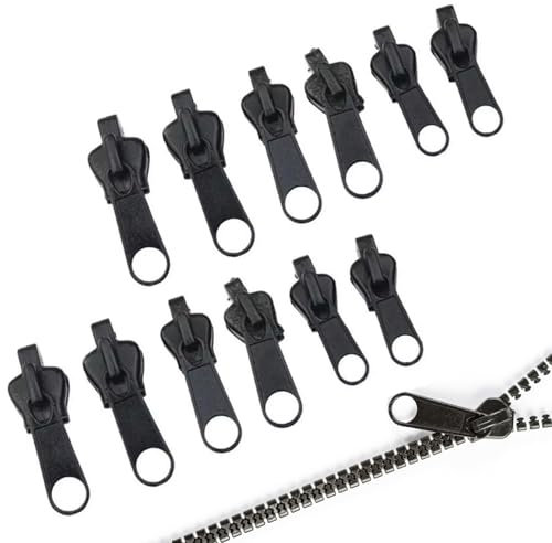 12 Stück Reißverschluss Reparaturset,Reissverschluss Reparatur Set,Zipper Ersatz für Universal,Fix Ersatzteile Reißverschlüsse,Repair a Clip Schieber Zip,Ersatzteil Ersatzzipper Fix-Reißverschluss set