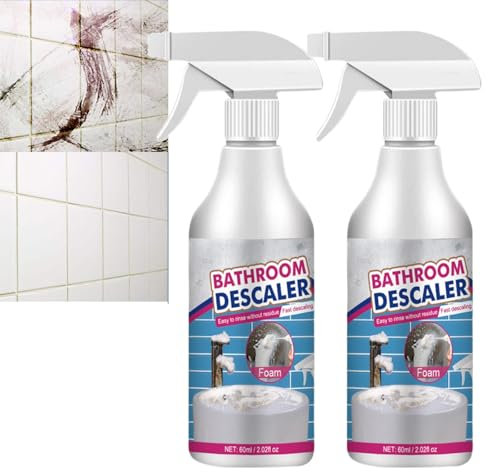 2PCS Bathroom Descaler Foam,Stubborn Stains Cleaner,Bathroom Foam Cleaner Spray,Multipurpose Bathroom Foam Cleaner,All Purpose Bubble Cleaner Foam Spray,Bathroom Foam Cleaner for Glass Shower Doors
