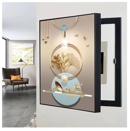 XINCXIN Stromzähler-Dekoration, Zählerabdeckung, elektrischer Kasten, verstecktes Dekor, elektrische Schalttafel-Abdeckung, dekorativer kreativer Schaltkasten, lochfreier Leistungsschalter(60x70cm)