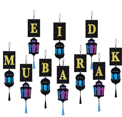 Eid Festival Banner, Eid Photography Props, Reusable Garland Eid Banner Decor, Eid Celebration Banner, Indoor Outdoor Eid Banner, Use Eid Banner Castle Pattern Design Photography Props for Window