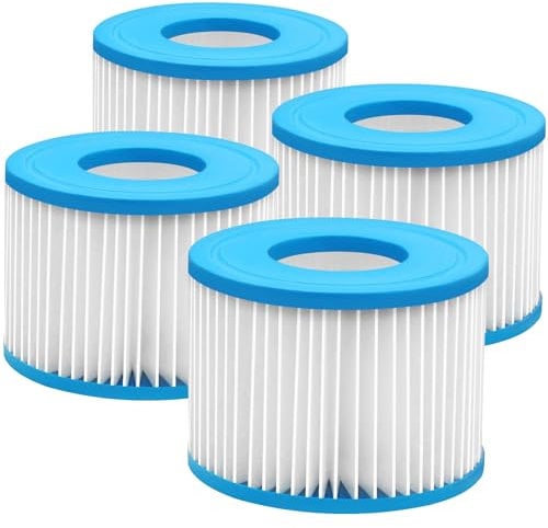 Filterkartuschen VI für Pool Filter, 4 Stück Filterkartusche Spa Whirlpool, Ersatz Filter Aufblasbare Pools, Filter für Whirlpool, Filter VI für Bestway Miami, Monaco Lay-Z-Spa, Vegas, Palm Springs