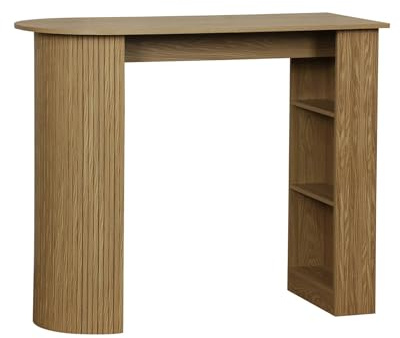Alice's Garden sweeek - Bar-Tisch, hoher Küchentisch aus Holzdekor mit Stauraum, 3 Ablagen, 120 x 55 x 100 cm - Wallis