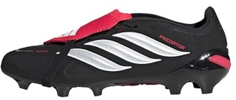 adidas Unisex League Fold-Over Tongue Firm Ground Football Boots Shoes, Core Black/Ftwr White/Lucid Red, 42 EU