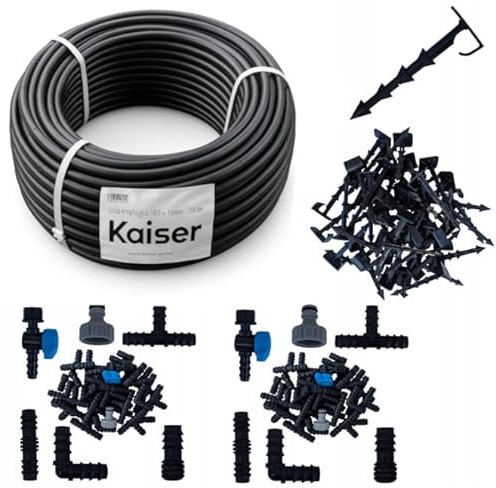 Tropfschlauch 100 m + 174 Teile Set – Tropfbewässerung 33 cm Abstand, Mikrobewässerung für Garten, Beete, Hecken & Gewächshaus – Komplettset, effizient & wassersparend