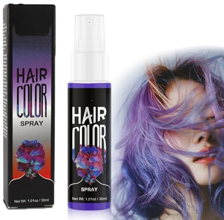 Temporäres Haarfarbenspray, Crazy Purple Color Haarspray-Crazy Purple Temporäres farbiges Haarspray Sofort-Styling,Waschbares Haarfärbespray Sofort-Haarfärbemittel für Halloween (Lila)