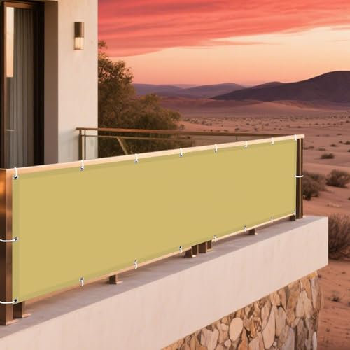 Tenda da Sole per Esterno 280 x 300 cm Protezione Raggi UV e Impermeabile Tende per Pergolato Impermeabile, con Corde di Supporto per Giardino, Esterno, Balcone, Campeggio, Giallo sabbia