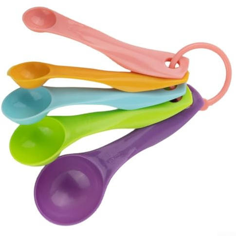 ZWEquipint 5-Piece Measuring Spoons Set,For Kitchen Baking Cooking With Graduated Scale Plastic Colorful Measuring Tools,For Spices Ingredients 1Ml 2.5ml 5Ml 7.5ml 15Ml
