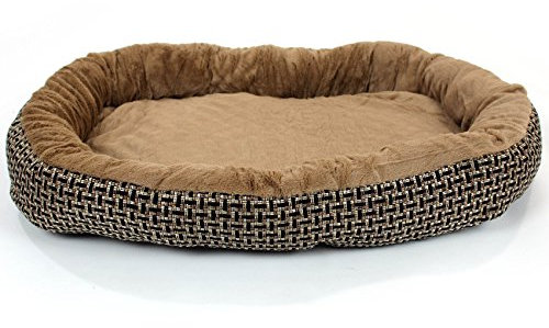 Easipet Orthopedic Dog Bed, Plaid Design, Brown Fleece Inner, 4 Sizes