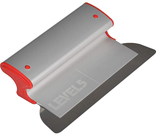 LEVEL5 10 Skimming Blade | Smoothing/Knock-Down Knife | Extruded Aluminum & European Stainless Steel Construction | High-Impact End Caps | Sheetrock Drywall Gyprock Wall-Board Plasterboard | 4-910