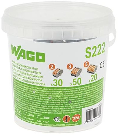 WAGO - S222 100 morsetti per connessione rapida 2,3 e 5 entrate per fili flessibili e rigidi