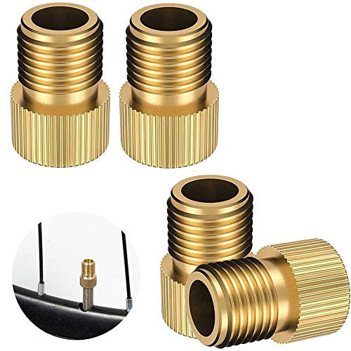 MIZOMOR 4 Pcs Fahrrad Ventil-Adapter Ventiladapter Fahrrad Französisches Ventil SV DV Dunlop Französisches Ventil auf KFZ Autoventil AV Ventil Adapter Valve Adapter