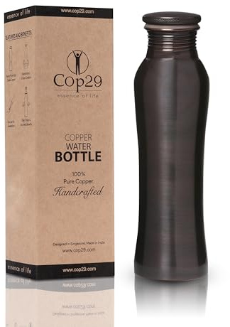 Cop29 Fairy Copper Antique Water Bottle- 30oz / 900ml | A Handcrafted Leak Proof Ayurvedic Pure Copper Vessel | Ideal for Hydration, Sports, Yoga & Daily Use | Enjoy the Health Benefits