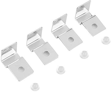 Fdit Soporte de Cubierta de Acuario de 4 Piezas, Clips de Cubierta de Vidrio para Tanque de Peces de Acero Inoxidable, Soporte para Tapa de Tanque de Peces(6 mm)
