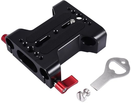 Katigan Multifunction Camera Base Plate with 15Mm Rod Rail Clamp for Dslr Camera Shoulder Rig Support Accessories