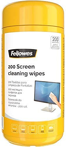 Fellowes 200 Screen Cleaning Wipes - Biodegradable Non Streak Screen Wipes - Monitor//iPad/Mobile Phone/Tablet/Laptop Wipes - Pack of 200 Wipes