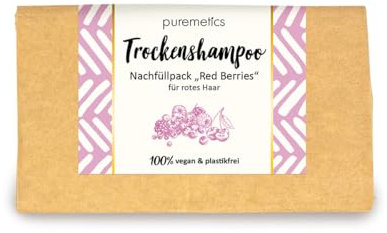 puremetics NACHFÜLLPACK: Trockenshampoo 'Red Berries' für rotes Haar | Dryshampoo zum Streuen | Trocken Shampoo ohne Plastik und Aerosole…