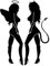 Sexy Autoaufkleber Engel und Teufel Lady Frauen Auto Aufkleber Car Sticker Angel