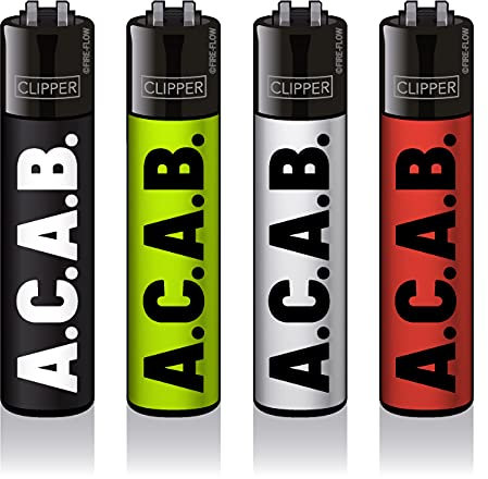 Clipper Feuerzeug 4er Set: (A.C.A.B)