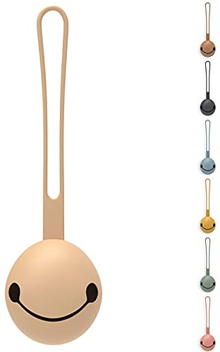 OLGS Silikon Schnullerbox für Babys | Schnullerhalter Aufbewahrung Case zur Schnulleraufbewahrung BPA-frei | Schnullerband für Unterwegs an der Wickeltasche Cream Beige | Schnuller Box für Kleinkinder