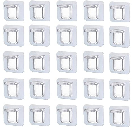 Ohne Bohren Doppelseitiger Multifunktionshaken Klebe Haken Selbstklebend Handtuch Haken Transparente Klebe Haken Hochleistungs Doppelseitige Selbstklebende Wand Haken für Küche Wohnzimmer 25 Stück