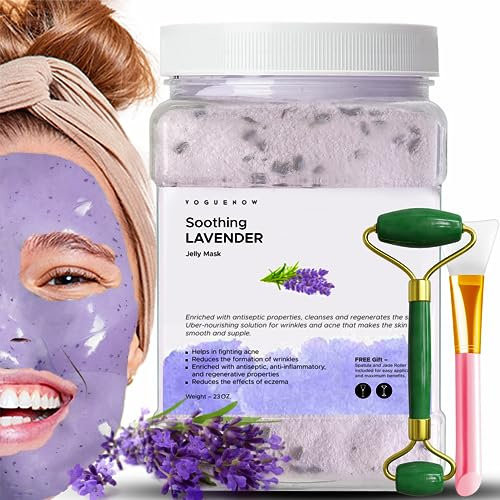 VogueNow Masque en gelée pour le visage - Masque en gelée hydratant, éclaircissant et nourrissant à la lavande, pot de 23 fl Oz