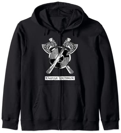 Viking Ragnar Lothbrok - Viking Axes - Norse Hero - Axe Zip Hoodie